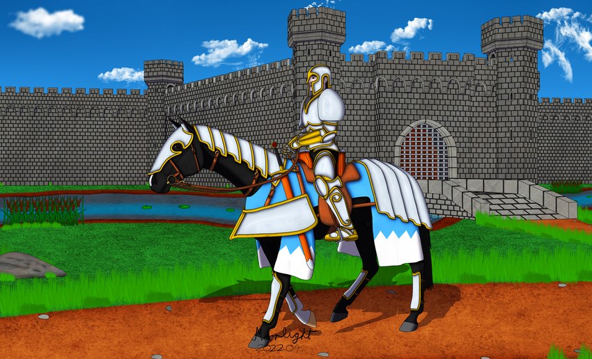 animal_genitalia armor balls barely_visible_balls barely_visible_genitalia barely_visible_sheath bridle castle feral fully_sheathed genitals knight male medieval mount reins rider riding saddle sheath warrior moonlight28 equid equine horse human mammal hi_res