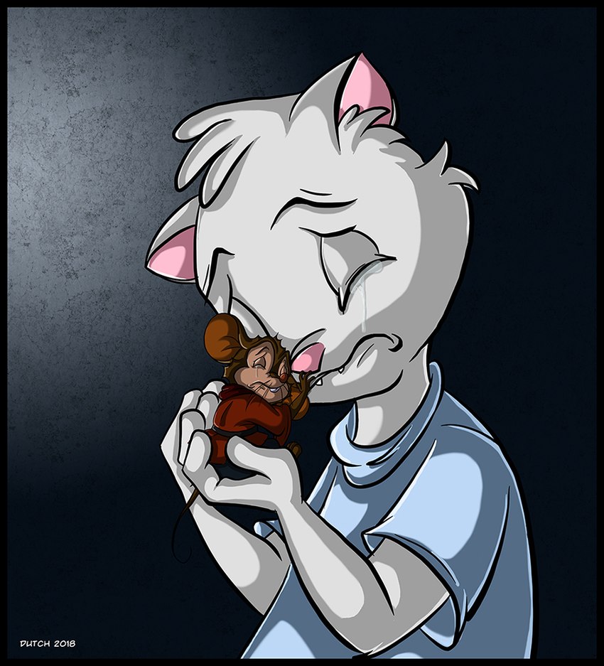 anthro bodily_fluids brown_body brown_fur buckteeth clothed clothing crying duo eyes_closed fur hug male shirt tears teeth topwear whiskers dutch_(artist) an_american_tail don_bluth misty_the_mouse cotton_(dutch) fievel_mousekewitz domestic_cat felid feline felis mammal mouse murid murine rodent 2018 digital_media_(artwork)