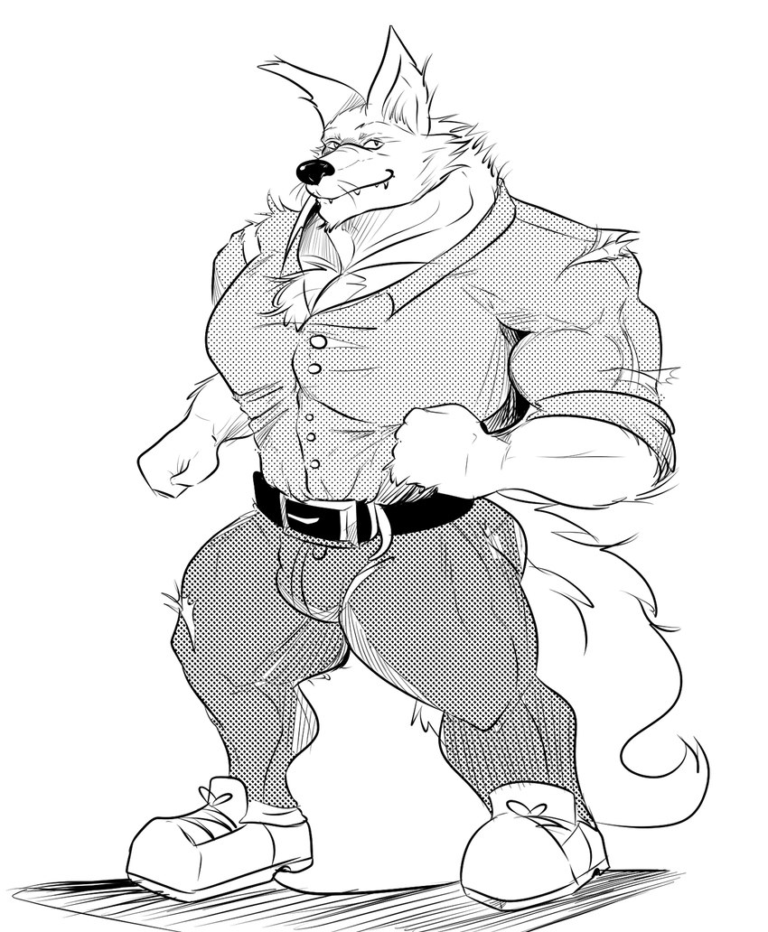 anthro clothing fur male muscular muscular_male shirt solo tail topwear sea_pupper mythology canid canine canis humanoid mammal mythological_canine mythological_creature werecanid werecanine werecreature werewolf wolf charles_(disambiguation) torn black_and_white hi_res monochrome sketch