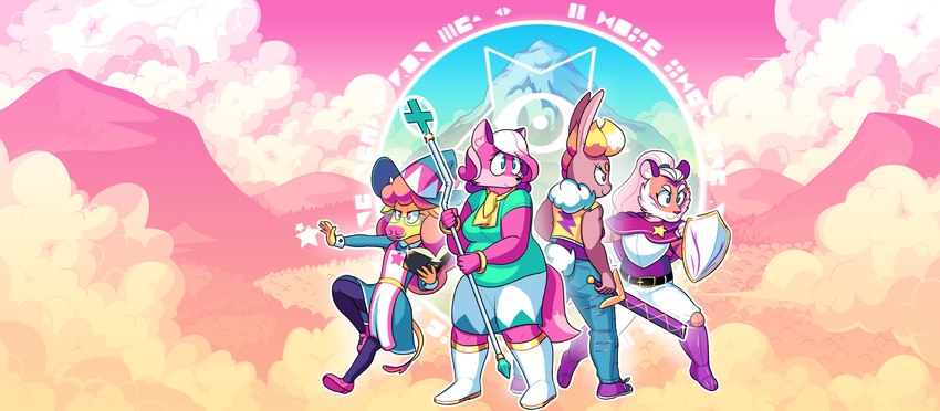 allison goleta, claire higsby, jodie caldwell, and melody amaranth (super lesbian animal rpg) created by fluffygirlfriend