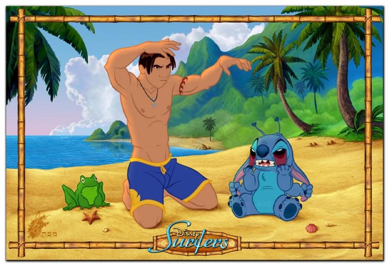 david kawena and stitch (lilo and stitch and etc) created by david kawena (artist)