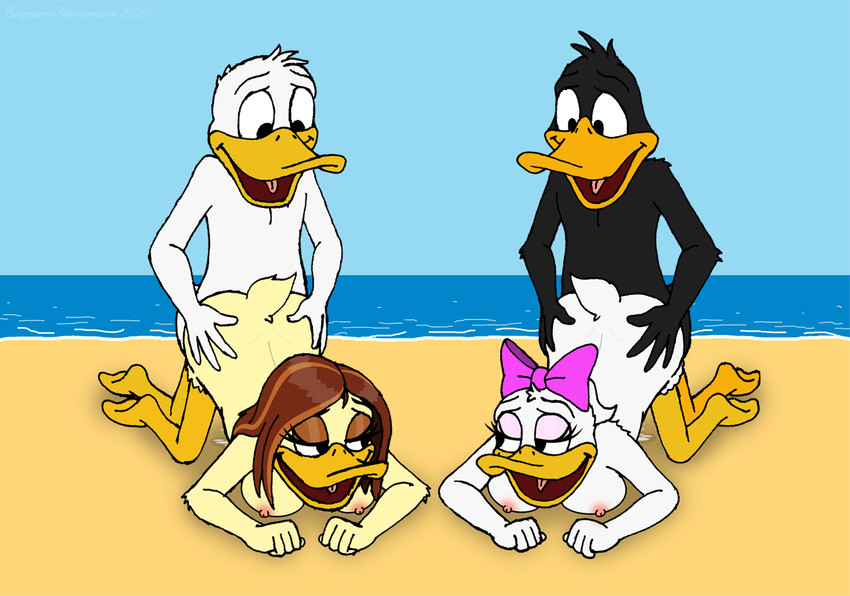 daffy duck, daisy duck, donald duck, and tina russo (the looney tunes show and etc) created by emperorstarscream