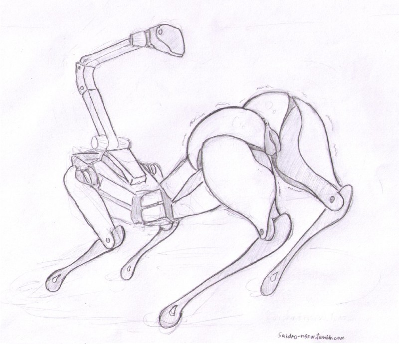 arched_back ass_up big_butt butt female genitals humanoid_genitalia humanoid_pussy joints looking_back machine not_furry pussy solo saidra boston_dynamics spotmini living_machine robot hi_res