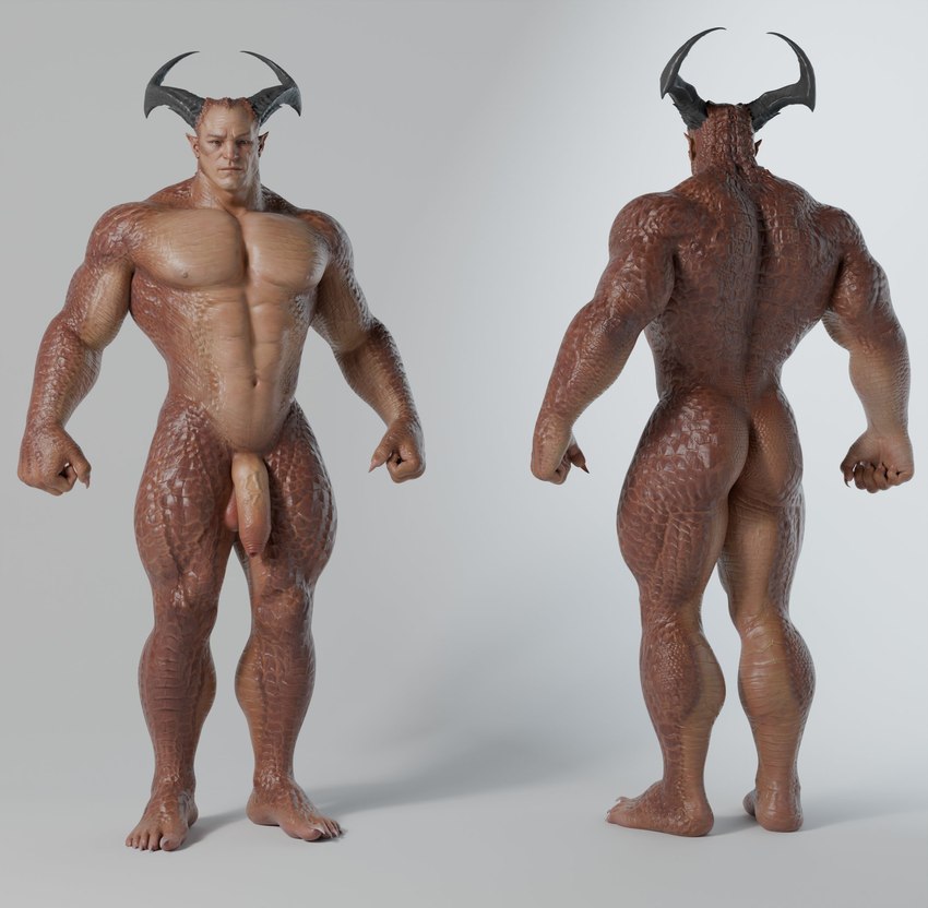 2_horns abs balls butt genitals horn humanoid_pointy_ears male nipples pecs penis pointy_ears rear_view scales vein veiny_penis voluox mortal_kombat mythology shao_kahn animal_humanoid dragon dragon_humanoid humanoid mythological_creature mythological_scalie scalie 3d_(artwork) digital_media_(artwork) hi_res