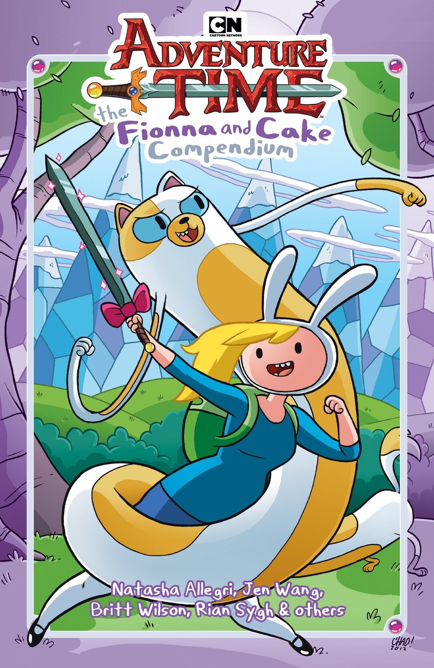 anthro backpack blonde_hair clothing duo female footwear grass hair mary_janes melee_weapon plant shoes short smile sword tail teeth title toony tree weapon britt_wilson natasha_allegri rian_sygh adventure_time adventure_time_(kaboom!) adventure_time_with_fionna_&_cake cartoon_network cake_the_cat fionna_the_human domestic_cat felid feline felis human mammal cover hi_res official_art