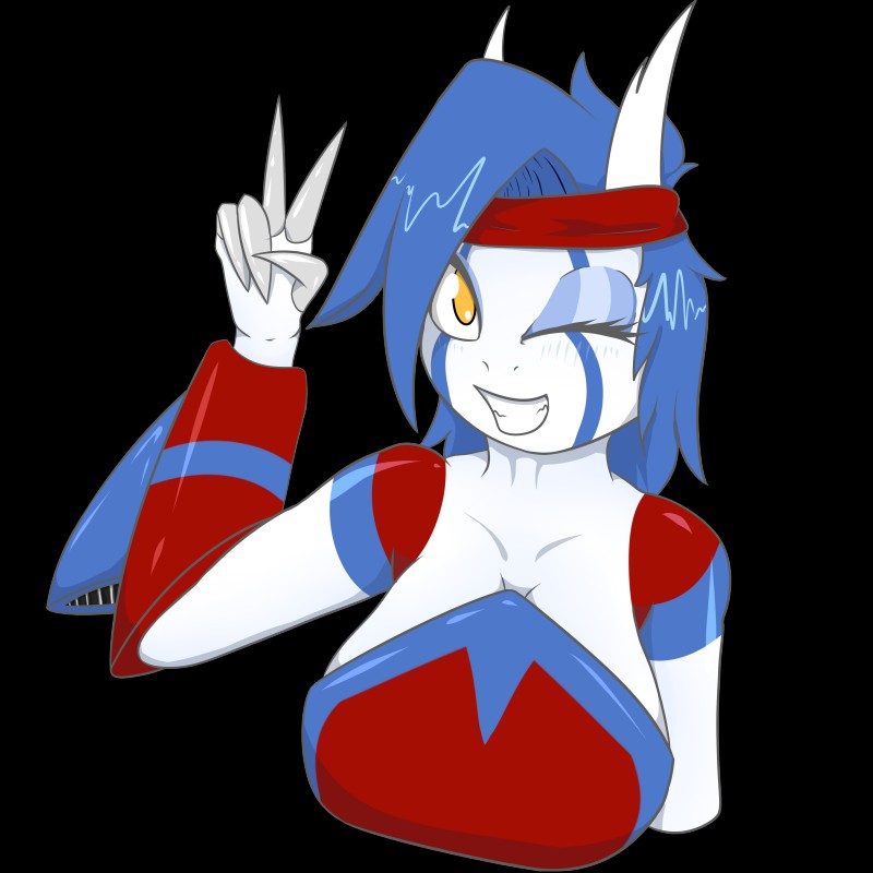 alternate_species anthro blue_hair blush breasts feathers female fusion gesture hair hand_gesture looking_at_viewer one_eye_closed simple_background smile solo teeth transparent_background v_sign white_body white_feathers wink yellow_eyes conditional_dnp quin-nsfw fakemon jet_(quin_nsfw) 1:1 absurd_res alpha_channel digital_media_(artwork) hi_res