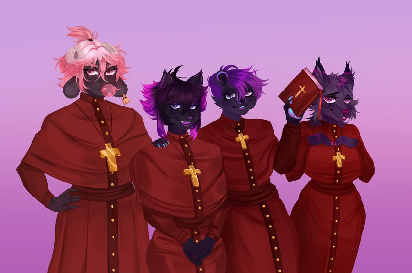 pelusa, suerte, traviesa, and zorillo (the spanish inquisition (monty python) and etc) created by lollipopfears