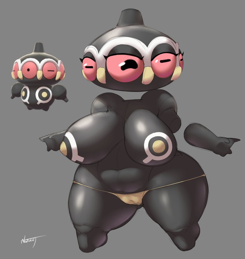 big_breasts black_body breasts camel_toe clothing detachable detachable_head detachable_limbs female floating_head multi_eye not_furry panties red_sclera solo thick_thighs underwear wide_hips nezulet nintendo pokemon claydol generation_3_pokemon humanoid pokemon_(species)