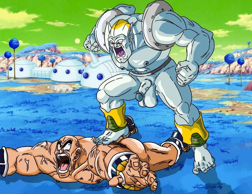 5_fingers 5_toes balls big_balls big_butt big_feet big_penis butt duo feet fingers genitals male male/male not_furry penis toes shinshito91 dragon_ball dragon_ball_gt dragon_ball_z general_rilldo nappa human humanoid mammal saiyan absurd_res hi_res