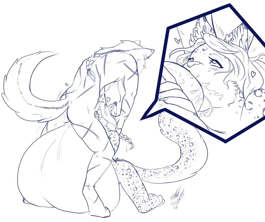 anthro balls big_balls big_penis bodily_fluids braided_hair cock_vore cum cum_vore death deep_throat digestion duo fatal_vore fellatio female from_front_position genital_fluids genitals hair huge_balls huge_penis hyper hyper_balls hyper_genitalia interspecies kneeling kneeling_oral_position larger_male looking_at_another looking_at_partner looking_pleasured male male/female multi_genitalia multi_penis muscular muscular_anthro muscular_male neck_bulge nude oral oral_penetration penetration penile penis raised_tail saliva saliva_on_penis sex size_difference smaller_female standing tail vore scrublust dalthios tzelle canid canine canis felid fey leopard mammal pantherine wolf 2015 blue_and_white hi_res line_art monochrome story story_in_description