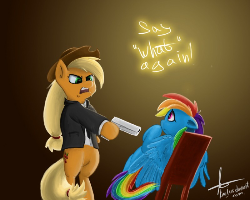 applejack and rainbow dash (friendship is magic and etc) created by rublegun