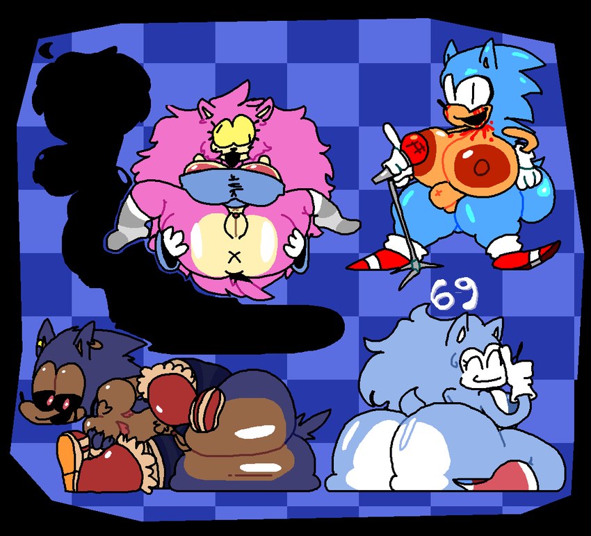 curse, eimy, el pendrive azul, and wacky the hedgehog (sonic the hedgehog (series) and etc) created by needlemond