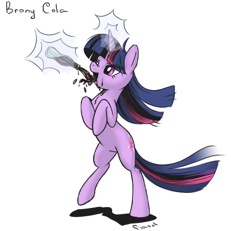 beverage biped brony_cola cola drinking female feral fur hair horn innuendo magic multicolored_hair on_hind_legs purple_body purple_fur purple_hair simple_background soda soft_drink solo standing tail telekinesis two_tone_hair white_background fiarel friendship_is_magic hasbro my_little_pony mythology twilight_sparkle_(mlp) equid equine mammal mythological_creature mythological_equine unicorn 1:1