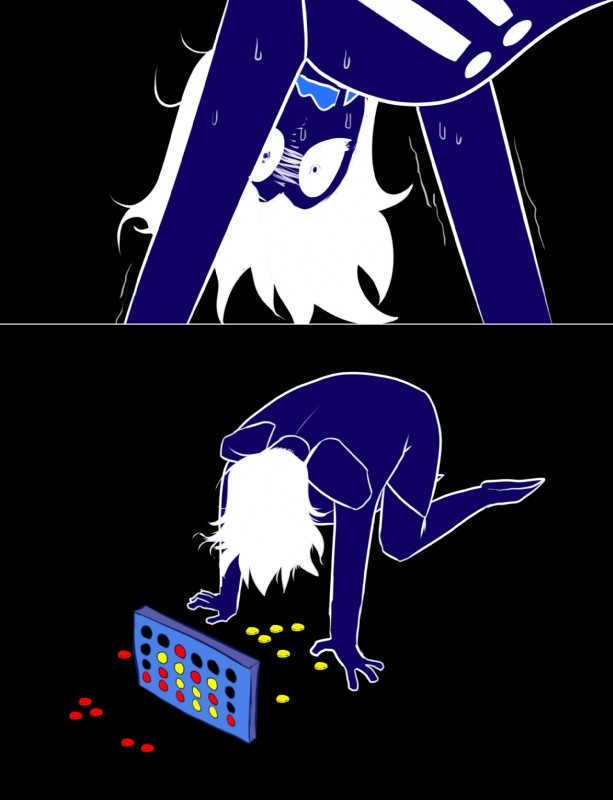 bodily_fluids goo-connected_lips male not_furry scared solo sweat fatz_geronimo connect_four deltarune undertale_(series) rouxls_kaard darkner humanoid 2018 hi_res