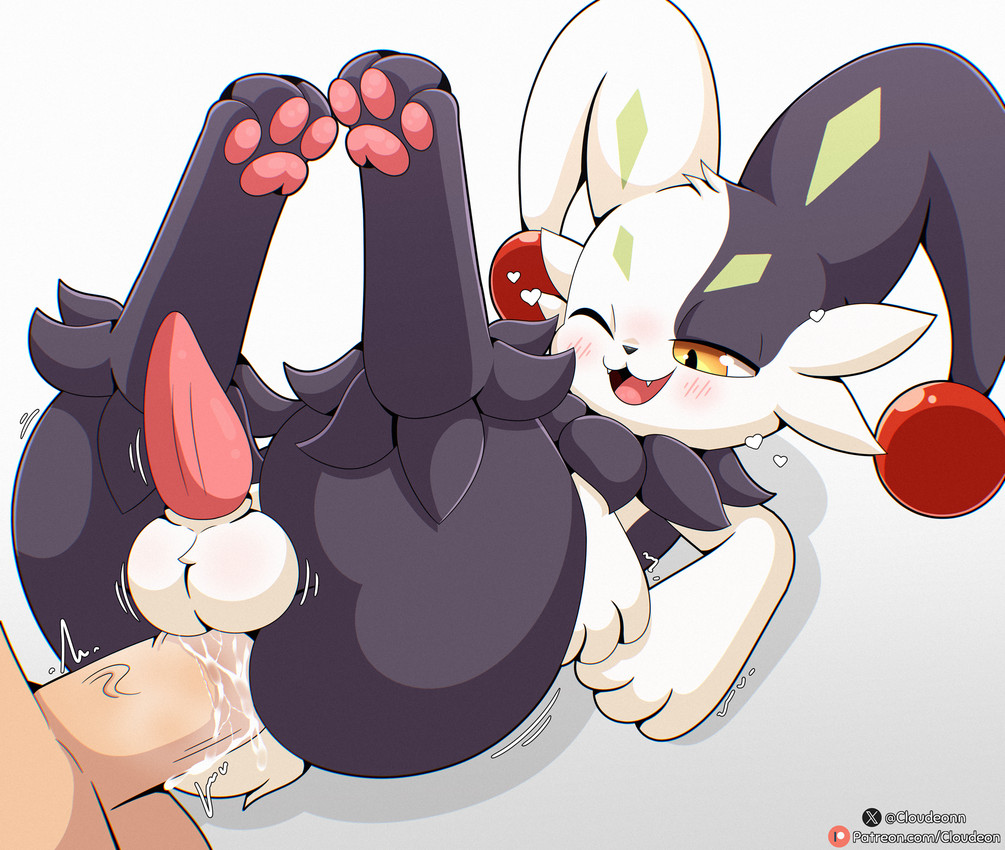 anal anal_penetration animal_genitalia anthro anus balls blush butt duo erection fur genitals male male/male male_penetrated male_penetrating male_penetrating_male penetration penis sex cloudeon palworld pocketpair dupin_(pal) human lagomorph mammal pal_(species) digital_media_(artwork) hi_res