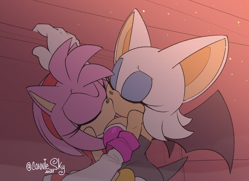 amy rose and rouge the bat (sonic the hedgehog (series) and etc) created by conniesky3