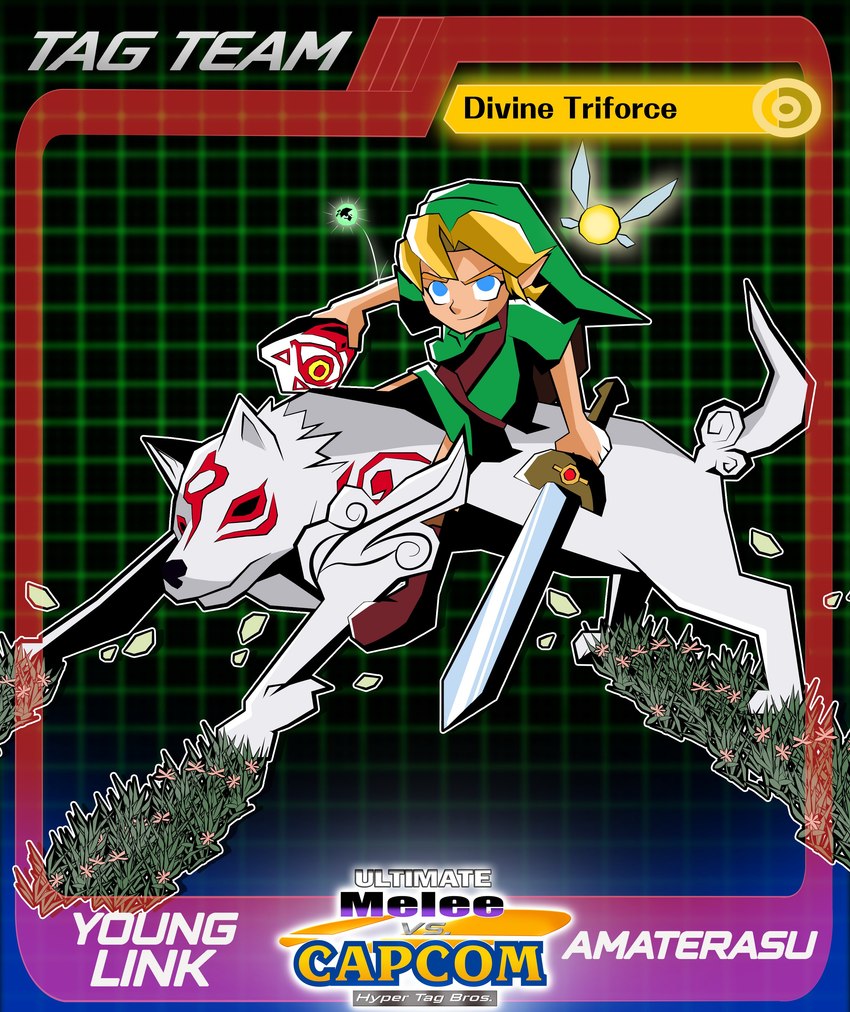 female feral grass group holding_melee_weapon holding_object holding_sword holding_weapon humanoid_pointy_ears male mask melee_weapon plant pointy_ears sword text weapon xeternalflamebryx akira_slide capcom clover_studio majora's_mask nintendo ocarina_of_time okami_(capcom) the_legend_of_zelda amaterasu_(okami) issun_(okami) tatl_(tloz) young_link canid canine canis deity elf fairy humanoid hylian mammal wolf 2023 absurd_res crossover english_text hi_res