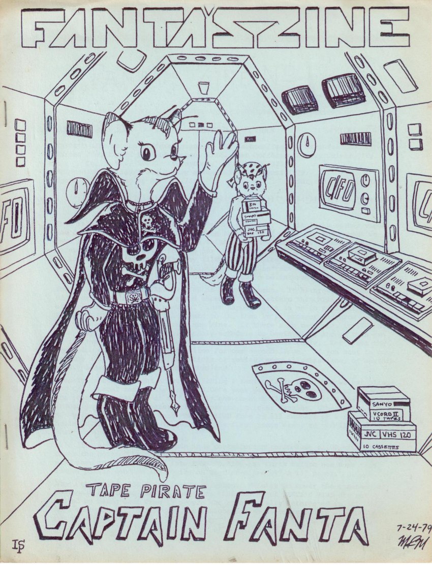 anthro clothing cosplay duo female fur humor mascot pun smile topwear sy_sable c/fo captain_harlock_(series) public_domain fanta_(c/fo) mammal skiltaire 1979 20th_century ancient_art cover hi_res magazine_cover monochrome signature traditional_media_(artwork)