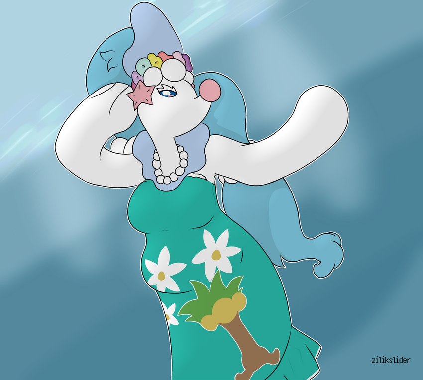 anthro clothed clothing dancer_outfit female mature_female slightly_chubby zilikslider nintendo pokemon generation_7_pokemon mammal marine pinniped pokemon_(species) primarina seal hi_res