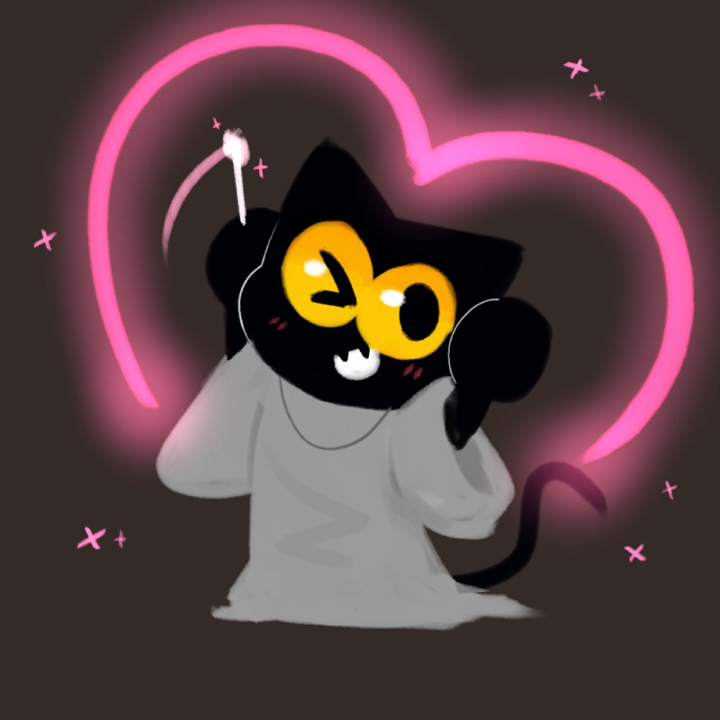 ambiguous_gender anthro blush clothing heart_symbol one_eye_closed solo wink yellow_eyes lakilolom google google_doodle magic_cat_academy momo_(google) domestic_cat felid feline felis mammal 1:1 2016 hi_res