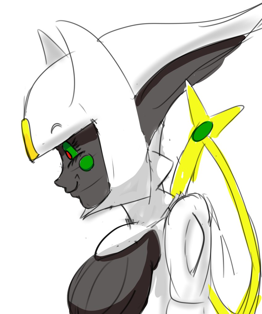 creepy_face creepy_smile female green_eyes smile solo 4chan_anon anonymous_artist 2024_pokemon_gigaleak dragon_ball nintendo pokemon goku arceus generation_4_pokemon humanoid legendary_pokemon pokemon_(species) hi_res meme