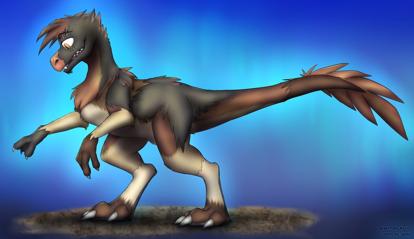 anthro anthro_to_feral brown_body brown_fur brown_hair claws eye_scar facial_scar feathers feral_transformation fluffy full_pad fur grey_body grey_feathers grey_pawpads grey_soles hair male mid_transformation open_mouth orange_eyes pawpads paws scar tail tail_feathers tan_body tan_fur teeth_showing toe_claws transformation kyrio seda_(artist) ra'zim dinosaur dromaeosaurid feathered_dinosaur feathered_scalie gulonine hybrid kangaroo macropod mammal marsupial marten mustelid musteline prehistoric_species reptile sable_(marten) scalie theropod absurd_res hi_res