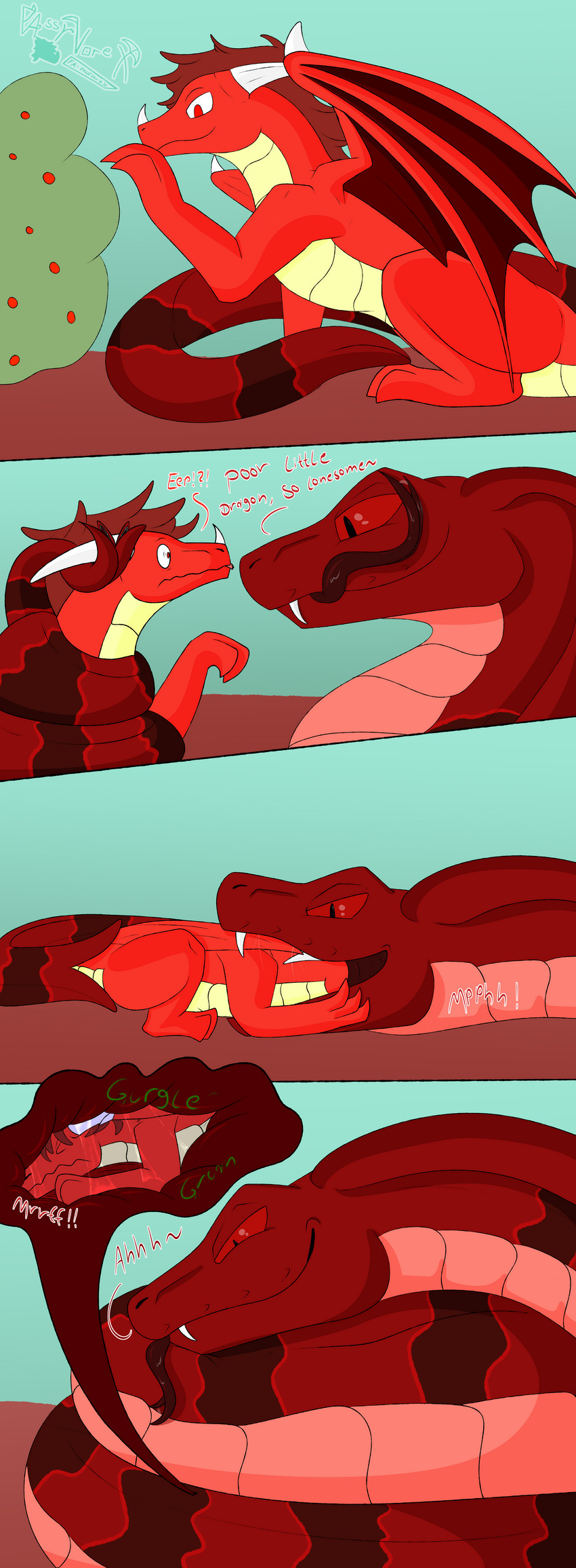 ambiguous/ambiguous ambiguous_gender coiling duo feral forced open_mouth oral surprise vore passyvorex mythology nicashee passy cobra dragon mythological_creature mythological_scalie reptile scalie snake titanoboa vampire absurd_res hi_res