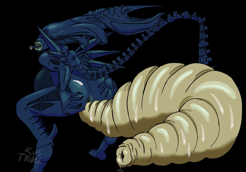 5_fingers anal_prolapse anus big_breasts big_butt black_claws bodily_fluids breasts butt claws eyeless female fingers genital_fluids genitals hyper_prolapse kustruce lips looking_at_viewer not_furry nude open_mouth peeing prolapse pussy simple_background smile tail teeth thick_thighs urine alien_(franchise) alien_vs._predator_(franchise) alien alien_humanoid humanoid xenomorph mouth hi_res