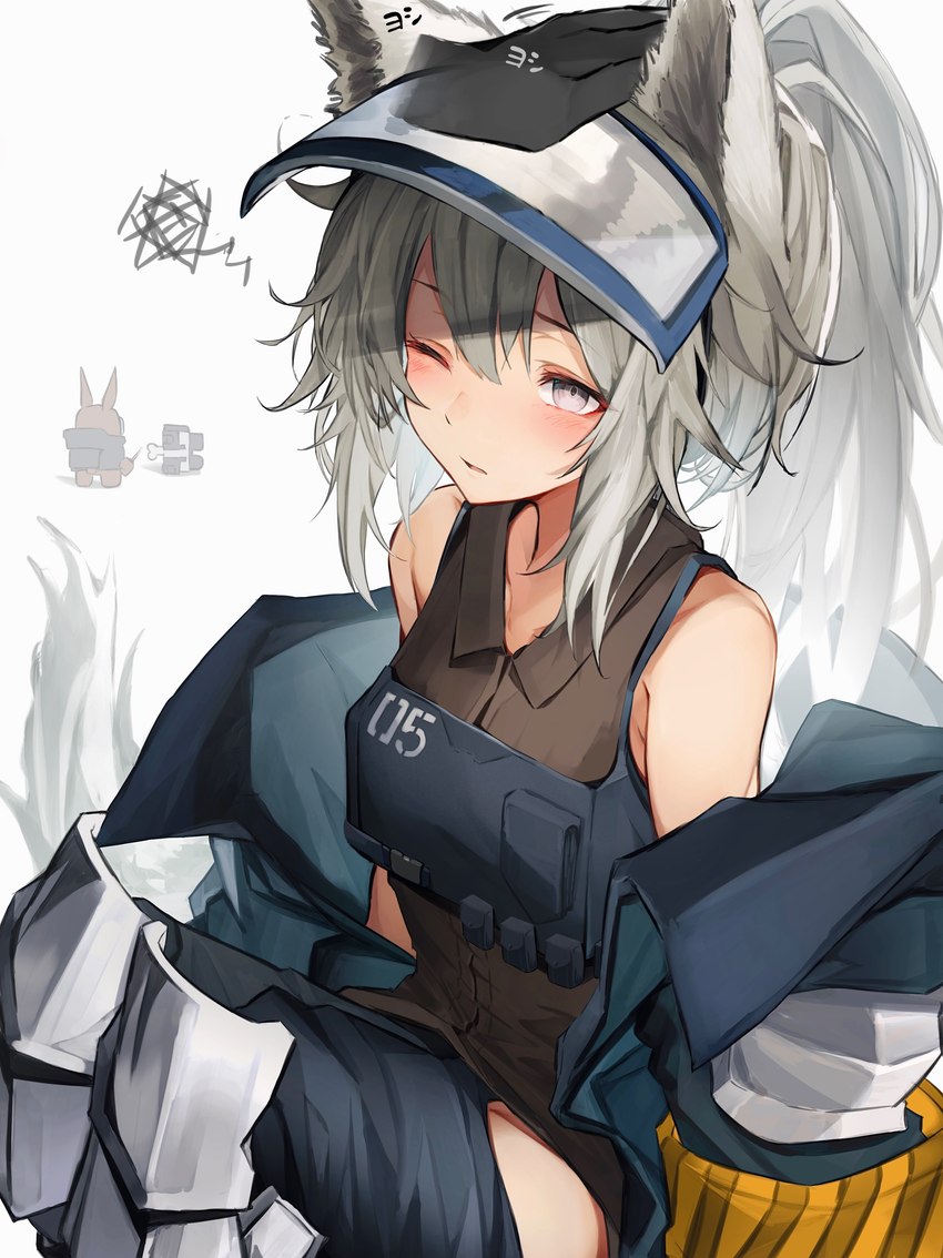 blush breasts clothed clothing disembodied_hand female female_focus female_humanoid fluffy_ears fur grey_body grey_eyes grey_fur grey_hair group hair headgear headpat headwear humanoid_focus long_hair one_eye_closed ponytail simple_background solo_focus text trio white_background tabhead among_us arknights hypergryph innersloth studio_montagne amiya_(arknights) doctor_(arknights) grani_(arknights) animal_humanoid equid equid_humanoid humanoid mammal mammal_humanoid 2021 absurd_res alternate_version_at_source digital_media_(artwork) hi_res japanese_text translated translated_description