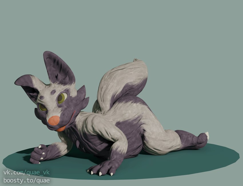 3_toes 4_fingers anthro belly big_belly blep feet fingers fur green_background green_eyes grey_body grey_fur male multicolored_body multicolored_fur nude short_stack simple_background slightly_chubby solo tail toes tongue tongue_out two_tone_body two_tone_fur questionable_aesthetics_(artist) blender_eevee dally_the_skunk_fox canid canine fox hybrid mammal mephitid skunk 3d_(artwork) blender_(artwork) digital_media_(artwork) hi_res