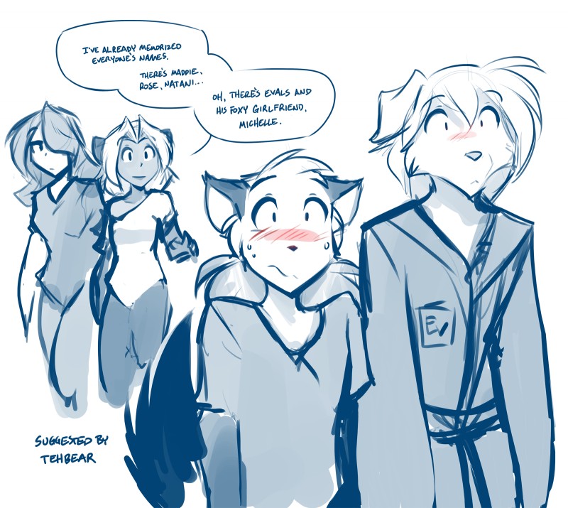 evals, karen taverndatter, maren taverndatter, and mike (twokinds) created by tom fischbach