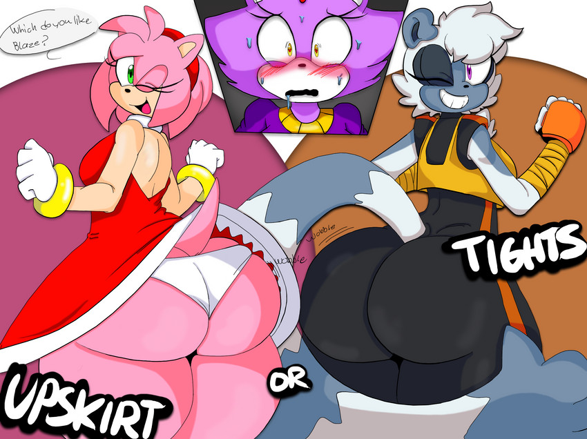 amy rose, blaze the cat, and tangle the lemur (sonic the hedgehog (comics) and etc) created by denizen1414, furrymang453, and third-party edit