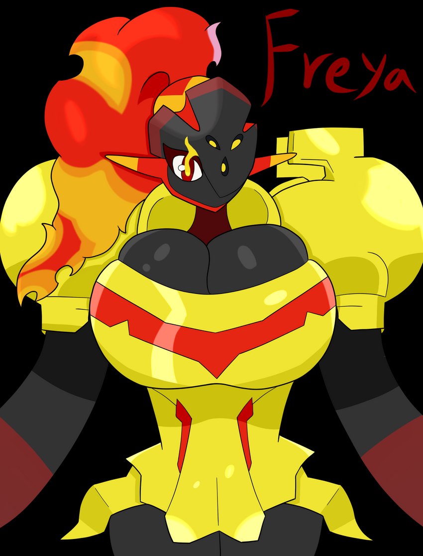 big_breasts breasts female huge_breasts not_furry solo drearierallow nintendo pokemon armarouge generation_9_pokemon humanoid pokemon_(species) alpha_channel hi_res tagme