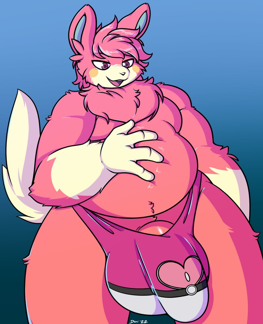 anthro balls big_balls big_bulge big_penis bulge clothing fluffy fur genitals hair love_ball male overweight overweight_anthro overweight_male penis pink_body pink_clothing pink_eyes pink_fur pink_hair pink_underwear pokeball pokeball_underwear pubes solo thong underwear yellow_cheeks daniruu nintendo pokemon generation_9_pokemon ground_squirrel mammal marmot pawmot pokemon_(species) rodent sciurid shiny_pokemon hi_res