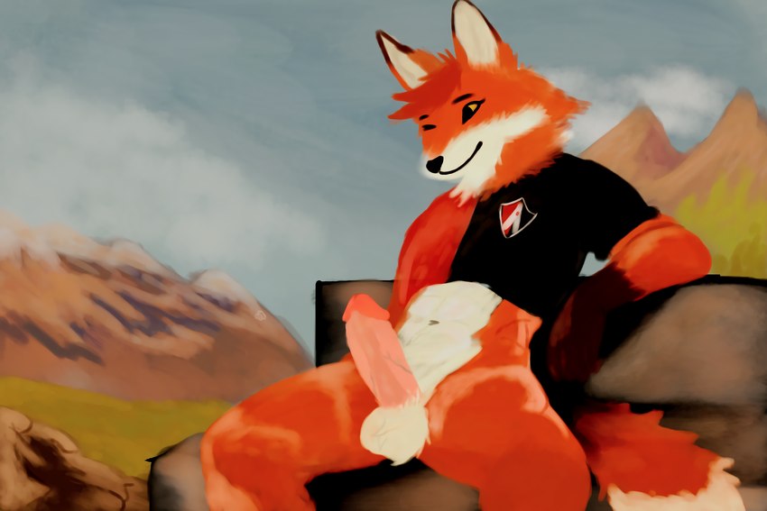 erection exhibitionism foxstep fur genitals humanoid_genitalia humanoid_penis male orange_body orange_fur outside penis solo t-shirt_lift atlas_futbol_club canid canine fox humanoid mammal red_fox true_fox fury_(disambiguation) 3:2 hi_res