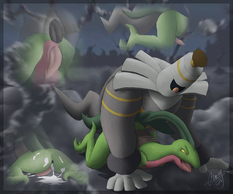 dusknoir and grovyle the thief (pokemon mystery dungeon and etc) created by reezythegarchomp