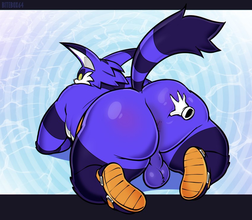 all_fours anthro anthro_focus anus big_butt butt butt_grab clothing disembodied_hand duo footwear footwear_only fur hand_on_butt huge_butt looking_back male male_focus mostly_nude overweight overweight_anthro overweight_male purple_body purple_fur raised_tail sandals sandals_only shoes solo_focus tail thick_thighs bitebox64 sega sonic_the_hedgehog_(series) big_the_cat domestic_cat felid feline felis mammal 2024 absurd_res hi_res