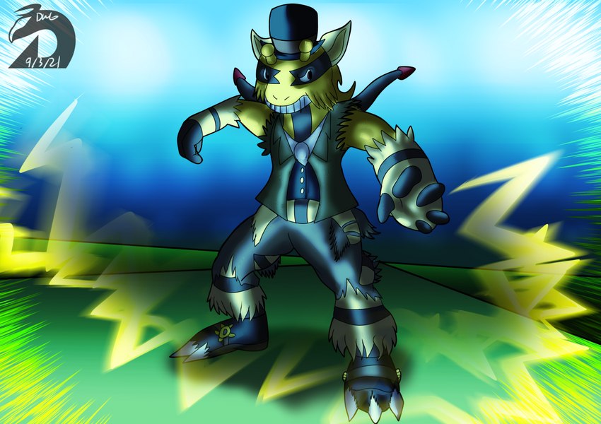 electric field kyrii_millaroth male mid_transformation solo species_transformation transformation dragonwithgames neopets nintendo pokemon millaroth electivire generation_4_pokemon kyrii neopet_(species) pokemon_(species)