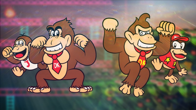 black_eyes bottomless brown_body brown_fur clothed clothing duo flexing fur hat headgear headwear male muscular muscular_male necktie open_mouth pecs screencap screencap_background smile text text_on_clothing text_on_hat text_on_headwear text_on_necktie quickestmario donkey_kong_(series) nintendo diddy_kong donkey_kong_(character) donkey_kong_jr. ape haplorhine mammal monkey primate 16:9 english_text hi_res multiple_images widescreen father_(lore) father_and_child_(lore) father_and_son_(lore) nephew_(lore) parent_(lore) parent_and_child_(lore) parent_and_son_(lore) son_(lore) uncle_(lore) uncle_and_nephew_(lore)