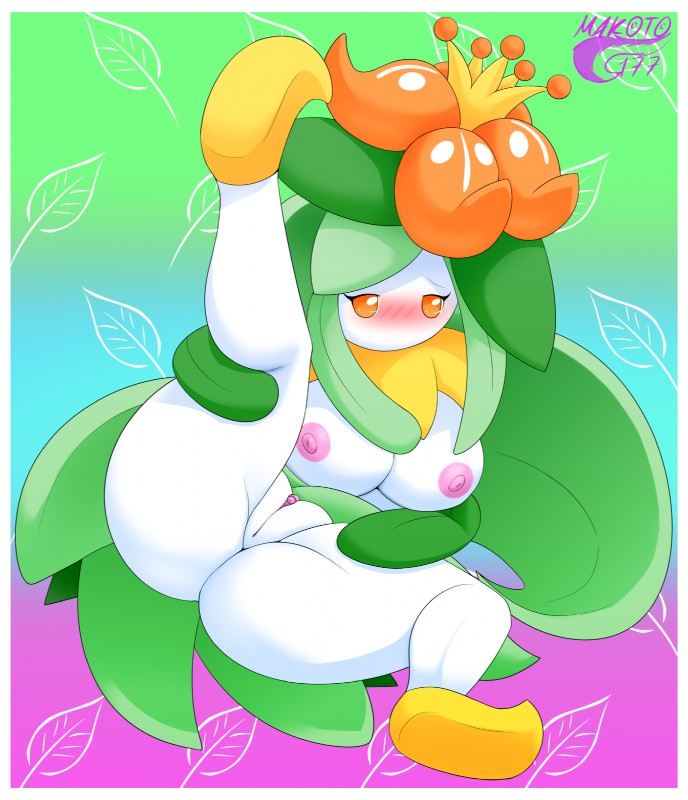 blush border breasts female flower genitals nipples not_furry orange_flower plant pussy solo white_border makoto177 nintendo pokemon elemental_creature elemental_humanoid flora_fauna generation_5_pokemon humanoid lilligant plant_humanoid pokemon_(species) 2019 digital_media_(artwork) hi_res