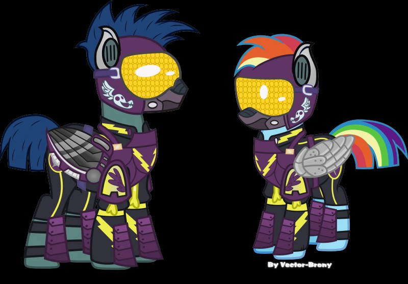 armor blue_hair cybernetics duo feathered_wings feathers female feral hair headgear helmet machine male metal multicolored_hair multicolored_tail rainbow_hair rainbow_tail simple_background tail transparent_background wings vector-brony friendship_is_magic hasbro my_little_pony mythology rainbow_dash_(mlp) shadowbolts_(mlp) cyborg equid equine mammal mythological_creature mythological_equine pegasus 2015 absurd_res alpha_channel hi_res