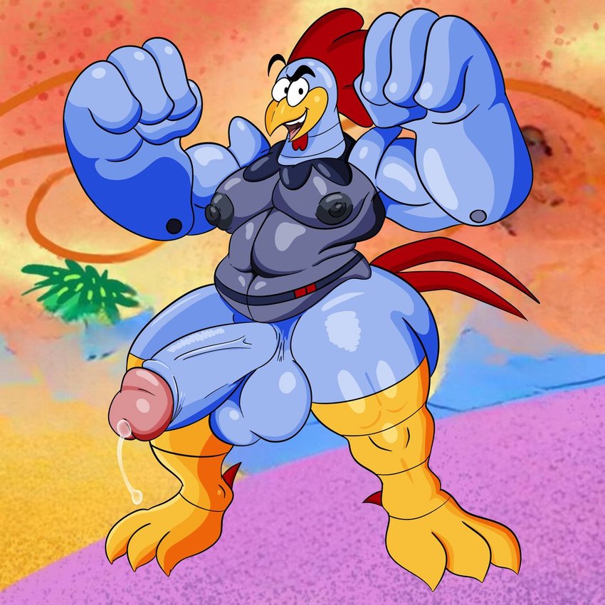 anthro avian_caruncle balls beak big_balls big_butt big_forearms big_penis butt comb_(anatomy) forearms genitals head_crest huge_butt huge_penis machine male muscular nipple_dip nipples non-mammal_balls non-mammal_nipples pecs penis slightly_chubby solo thick_thighs possbooty adventures_of_sonic_the_hedgehog sega sonic_the_hedgehog_(series) scratch_(adventures_of_sonic_the_hedgehog) avian bird chicken galliform gallus_(genus) humanoid phasianid robot robot_humanoid 1:1 hi_res