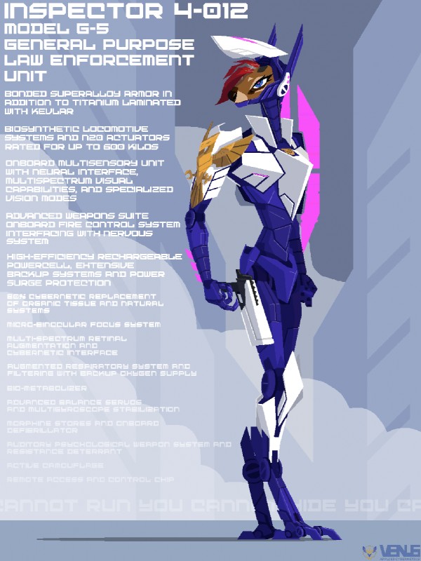 anthro armor cybernetics female futuristic headgear helmet machine solo text y2k_(graphic_design) phlegraofmystery antelope bovid cyborg klipspringer mammal true_antelope english_text hi_res