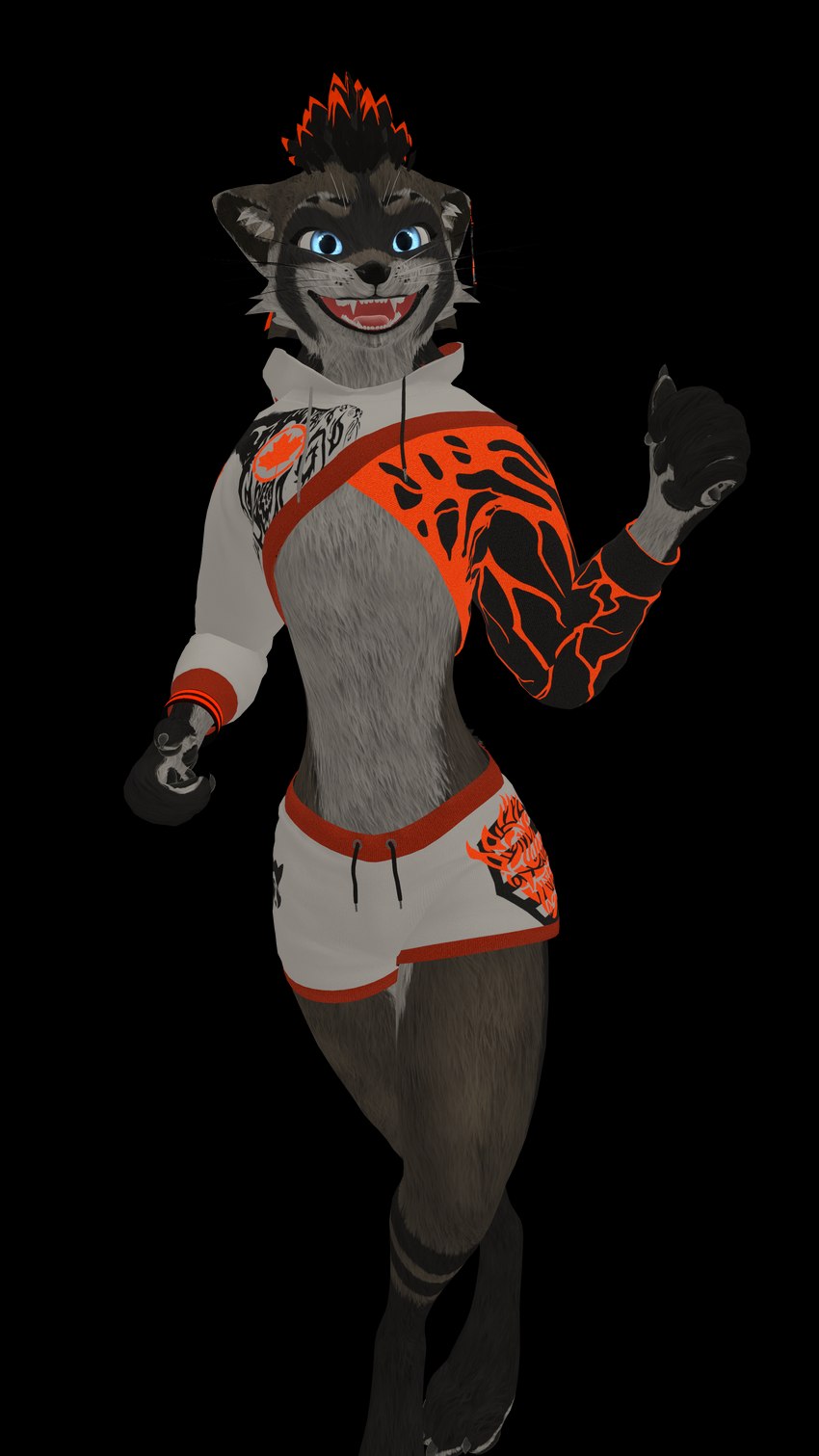 anthro canada clothed clothing fur hair happy male muscular muscular_anthro muscular_male red_hair smile smiling_at_viewer solo unknown_artist vrchat canadien mammal procyonid raccoon rexouium 3d_(artwork) 4k 9:16 absurd_res alpha_channel digital_media_(artwork) hi_res