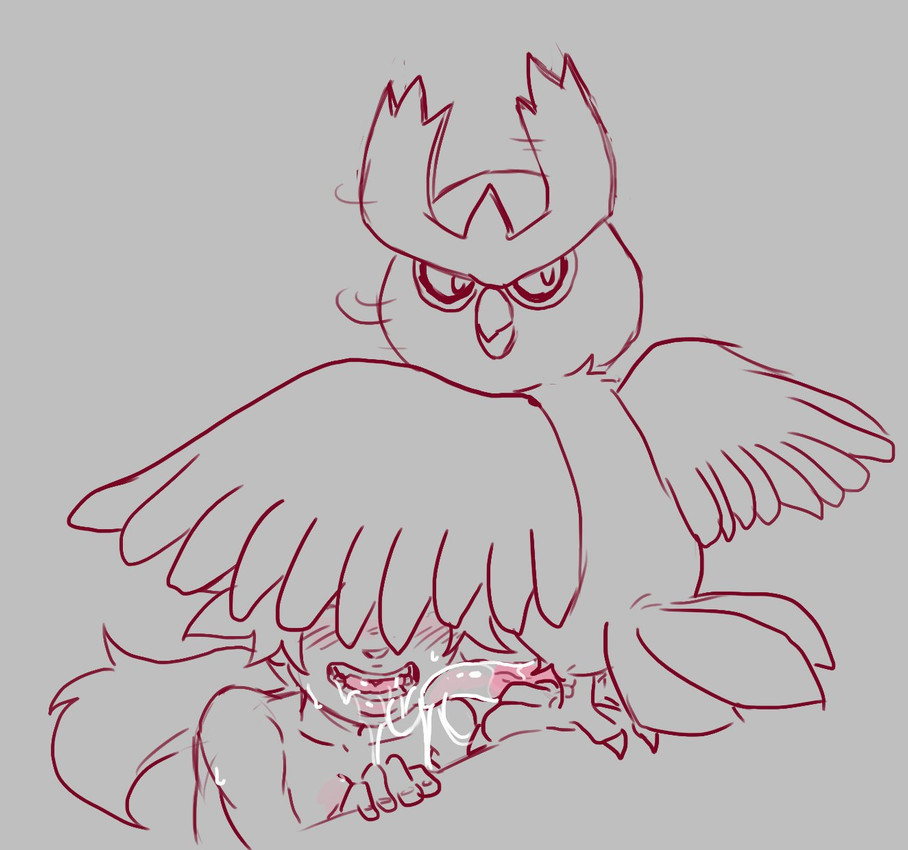 4_toes 5_fingers after_oral animal_genitalia animal_penis anisodactyl beak bestiality blush blush_lines bodily_fluids breasts claws collarbone duo erection feathered_wings feathers feet female female_human female_on_feral feral fingernails fingers genitals hair head_turned human_on_feral interspecies lips long_hair male male/female male_feral medium_breasts motion_lines mouth_closed nails nude nude_female nude_human penis pink_penis pink_tongue saliva saliva_on_face saliva_on_penis saliva_string scuted_legs scutes spread_wings standing tail tail_feathers tapering_penis teeth toe_claws toes tongue vein veiny_penis wings ungulatr nintendo pokemon avian bird generation_2_pokemon human mammal noctowl pokemon_(species) 2025 digital_media_(artwork) hi_res sketch spot_color