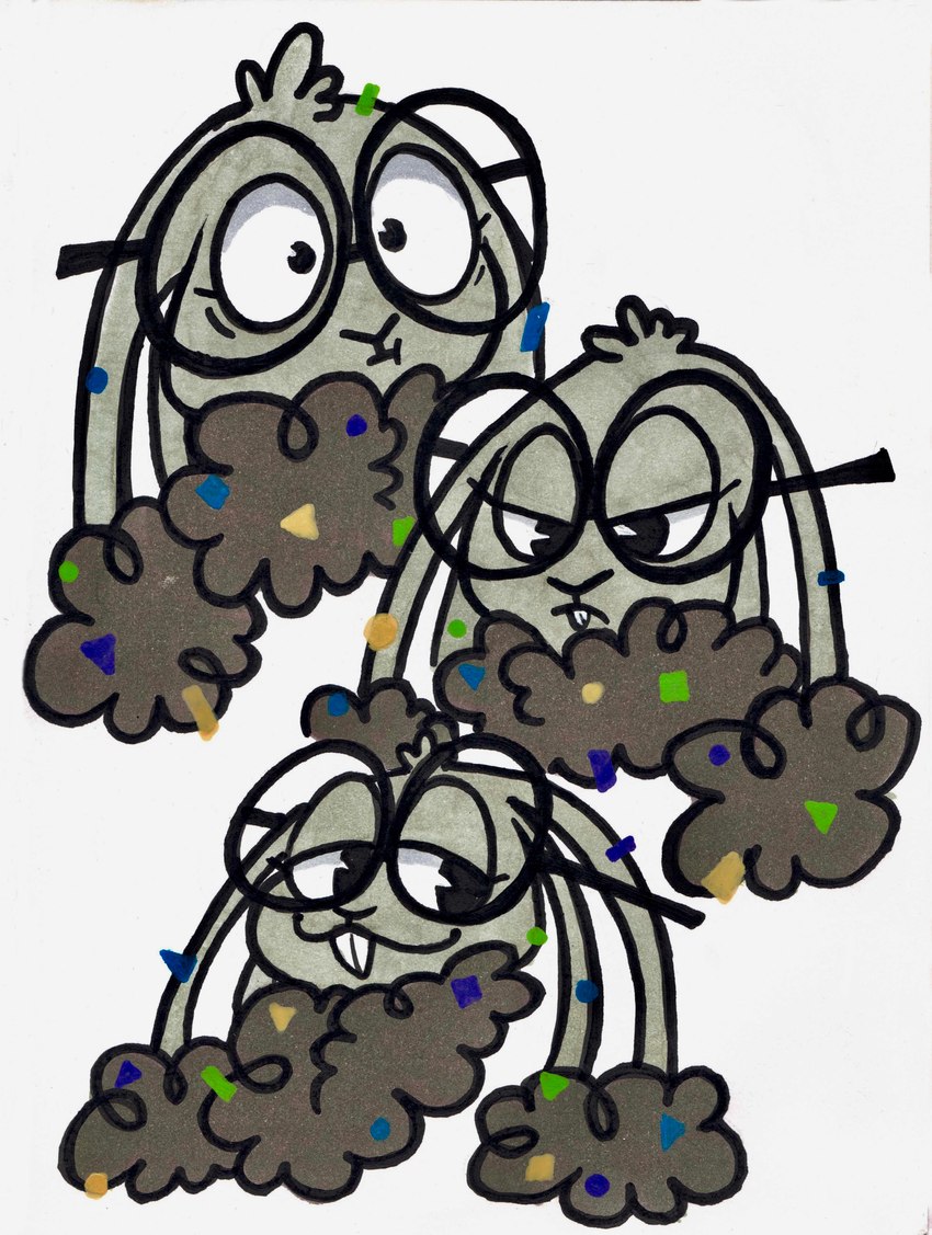 annoyed anthro buckteeth confetti ear_tuft eyelashes eyewear female floppy_ears frown fur glasses grey_body grey_fur head_tuft long_ears lop_ears ruff simple_background smile smug_face solo surprise surprised_expression teeth toony tuft white_background littlestfuzz linty_(littlestfuzz) dust_bunny lagomorph leporid mammal rabbit 2023 absurd_res colored expression_sheet hi_res marker_(artwork) multiple_images pen_(artwork) traditional_media_(artwork)