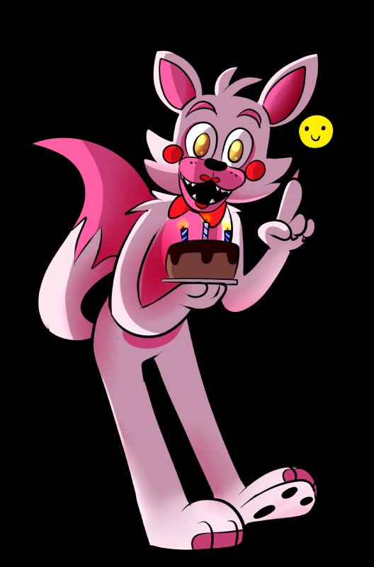 anthro cake candle dessert food machine simple_background smiley_face solo transparent_background kazubre five_nights_at_freddy's scottgames sister_location funtime_foxy_(fnaf) animatronic canid canine fox mammal robot alpha_channel digital_media_(artwork) hi_res unavailable_at_source