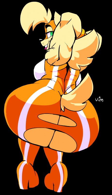 anthro armpit_hair big_butt body_hair butt butt_focus clothing female outdated_model solo torn_clothing vimhomeless super_planet_dolan alpha_garza_(vimhomeless) canid canine canis domestic_dog mammal 2016 alpha_channel hi_res