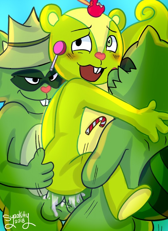 lifty, nutty, and shifty (happy tree friends) created by syaokitty