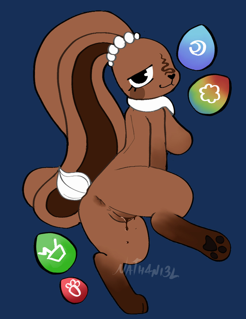 anus big_ears bodily_fluids breasts brown_body brown_fur butt candy chocolate dessert easter_egg egg female food fur genitals holidays looking_at_viewer pawpads paws rear_view simple_background solo text transparent_background vulva nath4ni3l blushcrunch_studio dandy's_world easter roblox cocoa_(dandy's_world) lagomorph leporid mammal rabbit toon_(dandy's_world) 2025 alpha_channel artist_name digital_drawing_(artwork) digital_media_(artwork) hi_res signature